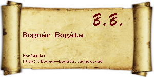 Bognár Bogáta névjegykártya