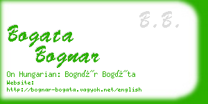 bogata bognar business card